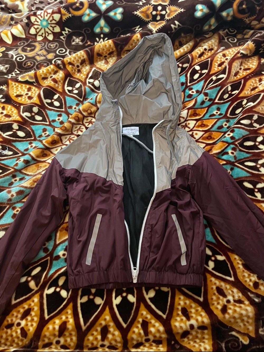 Revamped Two-Tone Hooded Windbreaker Jacket